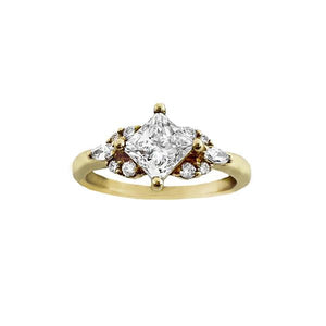 Canadian Diamond Princess Cut Centre Custom Engagement Ring (34001)