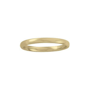 Gold Wedding Band 2mm Size 6.5 (34021)