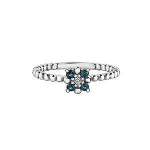Genuine Blue Topaz and Diamond Ring (34395)