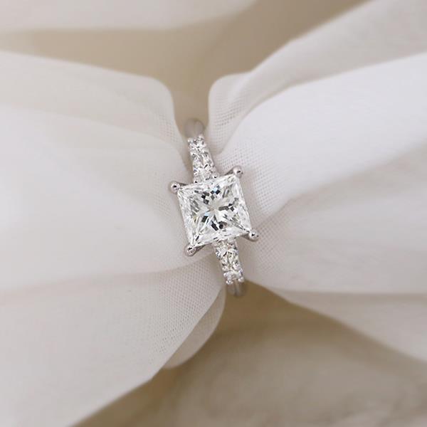 Canadian Diamond Princess Custom Engagement Ring (34817)