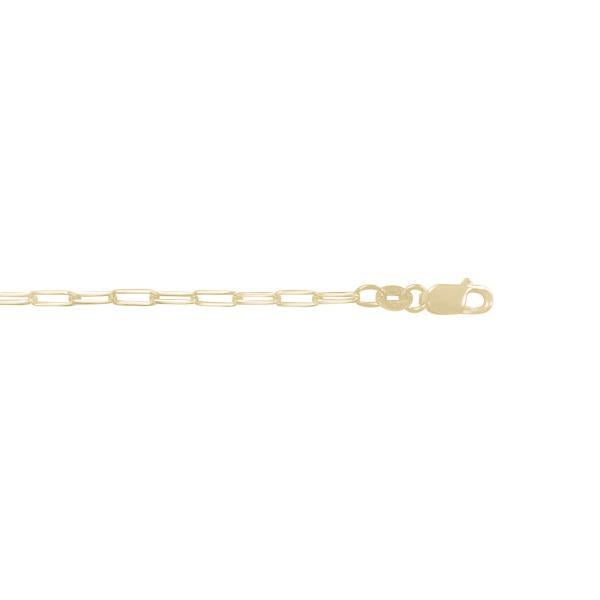 Gold Paper Clip Link Bracelet 2mm 7.5 inch (35249)