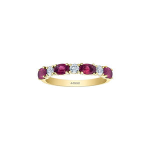 Canadian Maple Leaf Diamond and Genuine Ruby Band (35312)