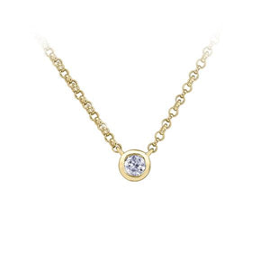 Canadian Maple Leaf Diamond Bezel Necklace (35419)