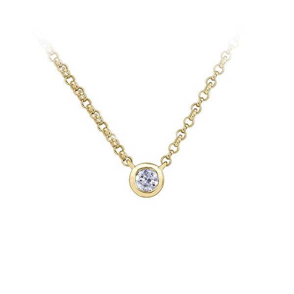Canadian Maple Leaf Diamond Bezel Necklace (35419)