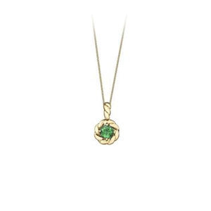 Genuine Emerald Flower Pendant (35425)