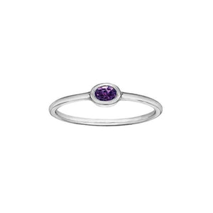 Genuine Amethyst Stackable Ring (35435)