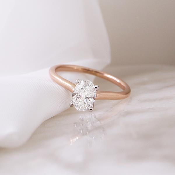 Canadian Maple Leaf Diamond Oval Solitaire Engagement .70ct (35801)