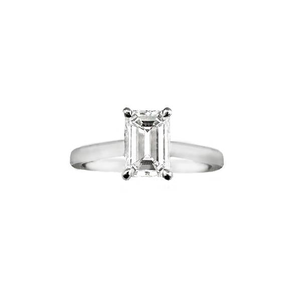 Diamond Custom Emerald Cut Solitaire Engagement Ring (36000)