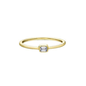 Diamond Emerald Cut Solitaire Stackable Band (36890)