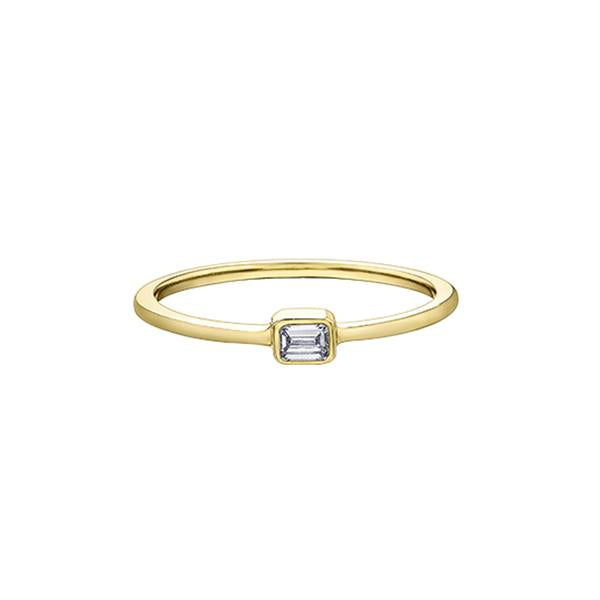 Diamond Emerald Cut Solitaire Stackable Band (36890)
