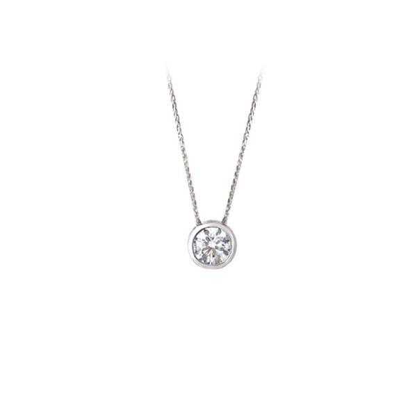 Diamond Custom Bezel Solitaire Pendant .50ct (36898)