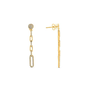 Diamond Paper Clip Dangle Earrings (36904)