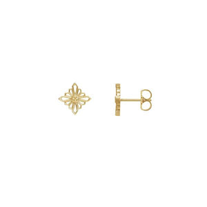 Gold Geometric Stud Earrings (37004)