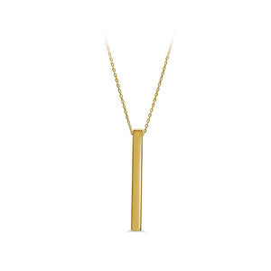 Gold Vertical Bar 3D Necklace (31765)