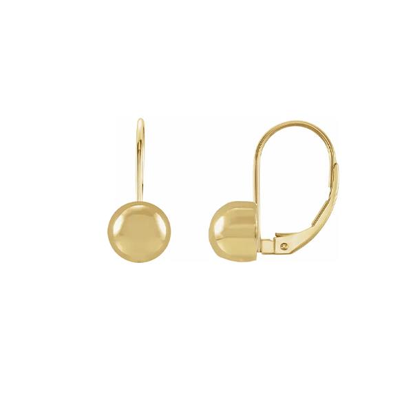 Gold Half Ball Huggie Dangle Earrings (37199)