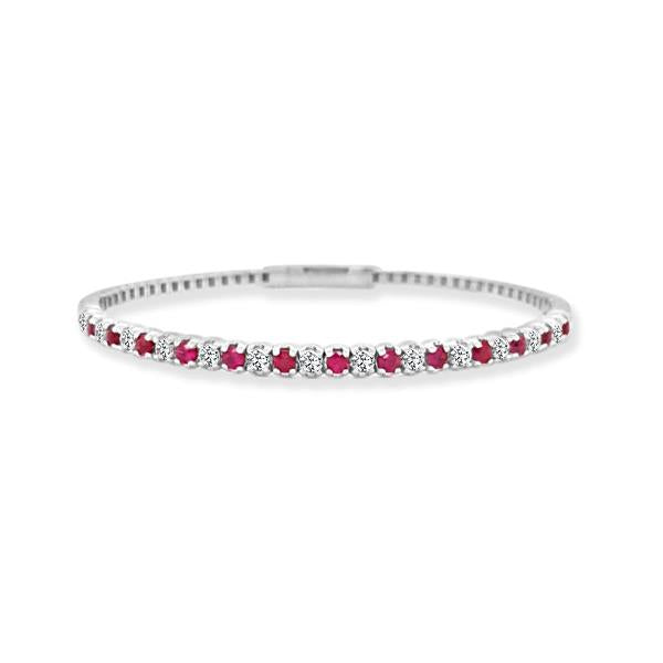 Genuine Ruby and Diamond Flexible Bangle .50ct (37208)