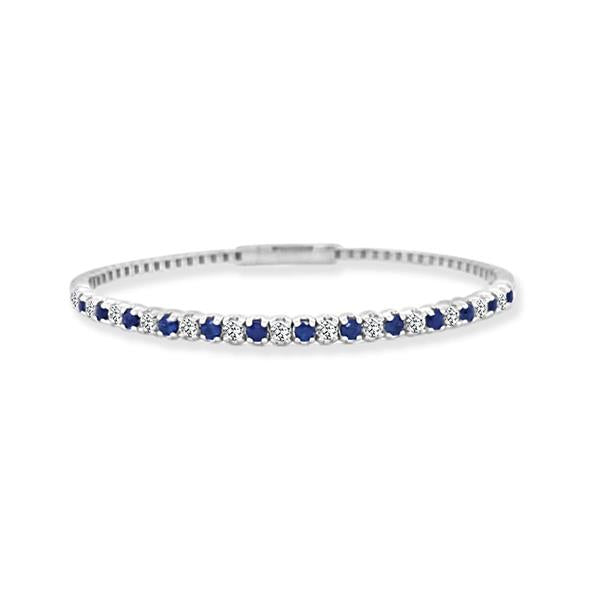 Genuine Sapphire and Diamond Flexible Bangle .50ct (37209)