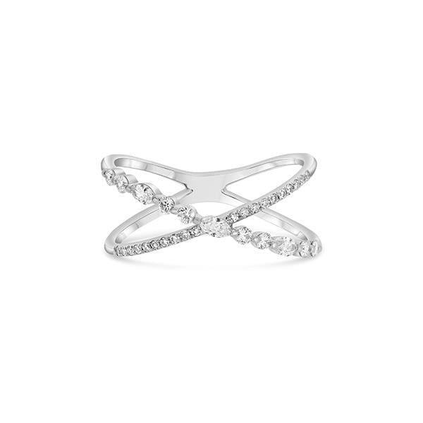 Diamond Criss Cross Fashion Ring (37233)