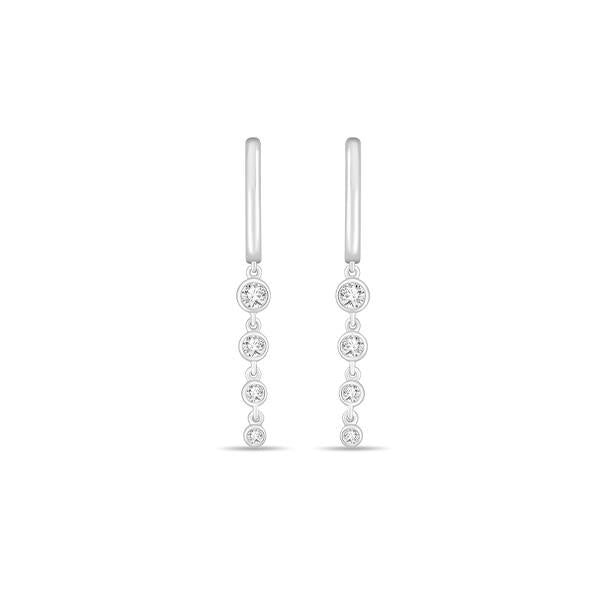 Diamond Hoops with Drop Accents .40ct (37304)