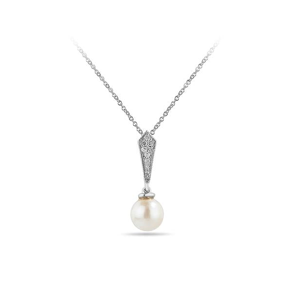 Genuine Pearl and Diamond Pendant (37314)