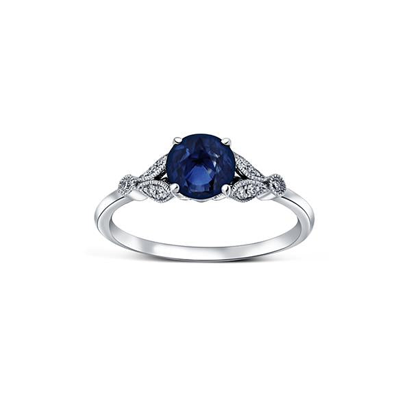 Genuine Sapphire and Diamond Ring (37370)
