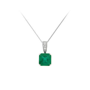 Genuine Emerlad and Diamond Pendant (37379)