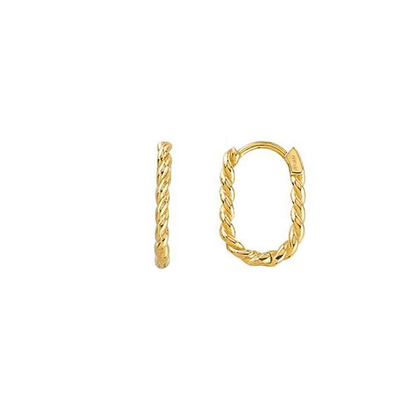 Gold Twisted Huggie Earrings (37496)