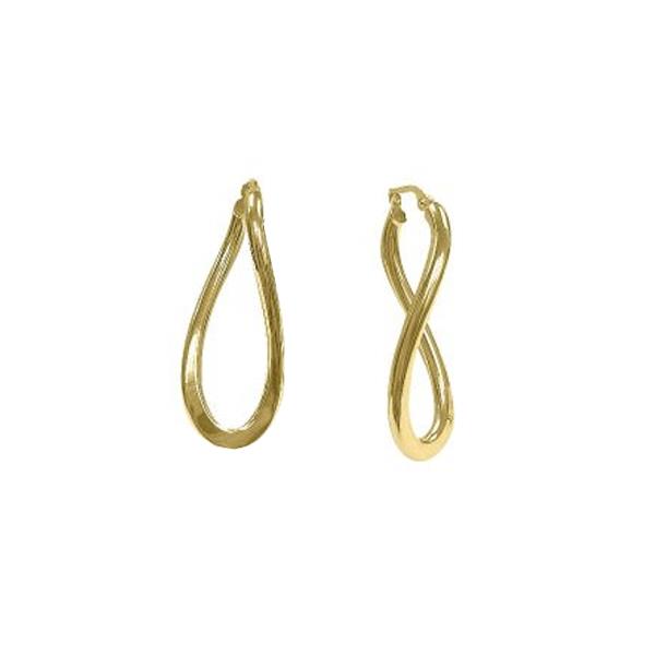 Gold Oval Twist Hoop Earrings (37497)