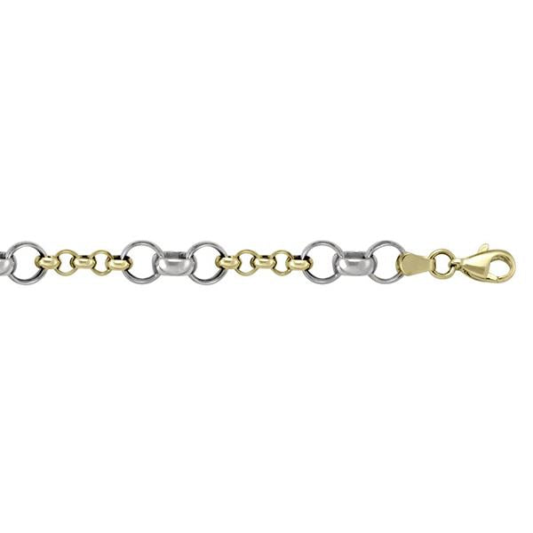 Gold Two Tone Rolo Link Bracelet (37517)