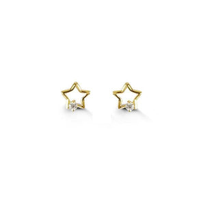Gold Cubic Zirconia Star Baby Earrings (37594)