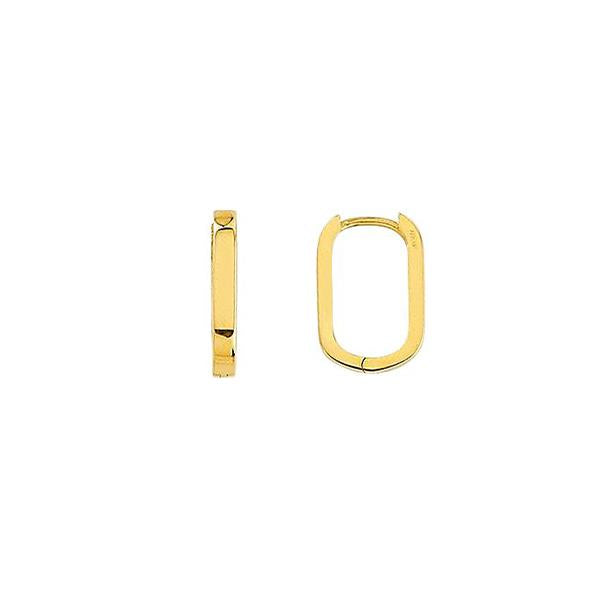 Gold Oval Huggie Earrings (37718)