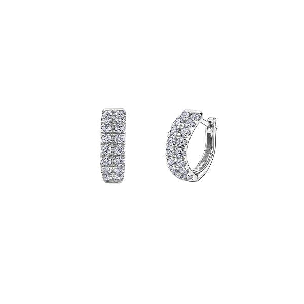 Diamond Double Row Huggie Earrings (37776)