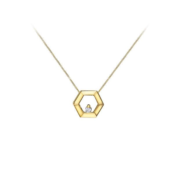 Diamond Hexagon Pendant .02ct (37778)