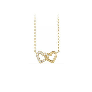 Diamond Interlocking Hearts Necklace (37794)