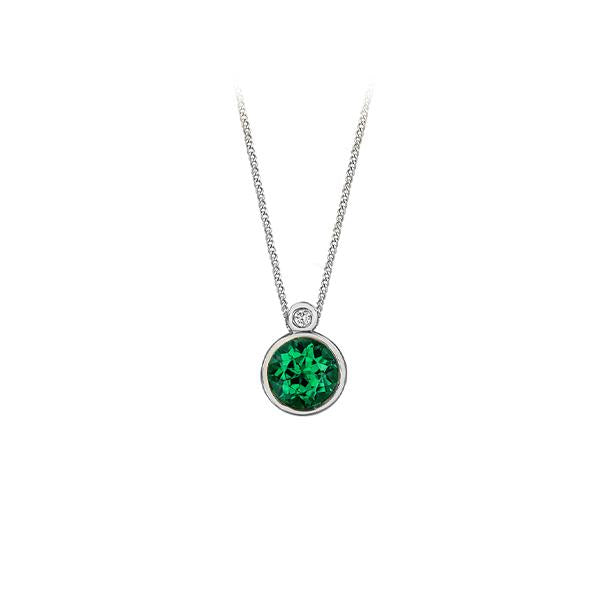 Genuine Emerald and Diamond Pendant (37798)