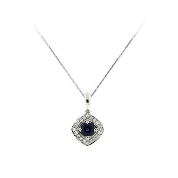 Genuine Sapphire and Diamond Pendant (37815)