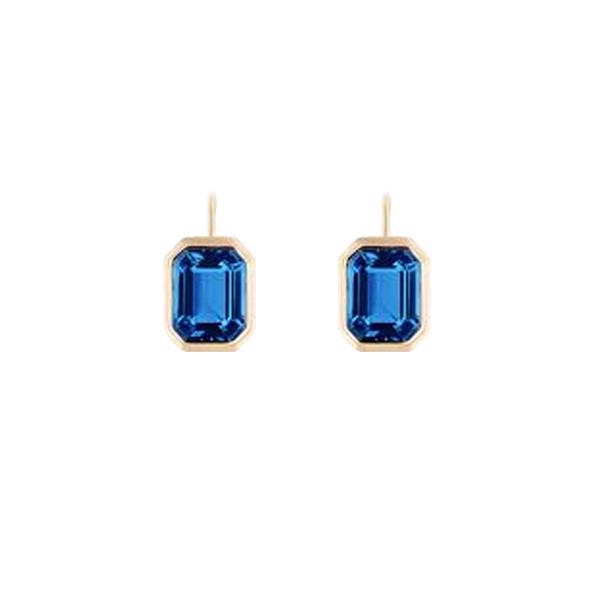 Genuine London Blue Topaz Earrings (37846)