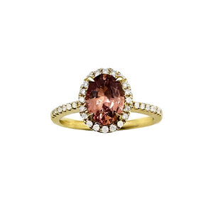 Genuine Orange Sapphire and Diamond Ring (38212)
