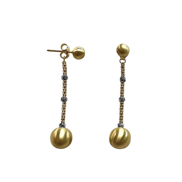 Gold Fancy Ball Drop Stud Earring (38567)