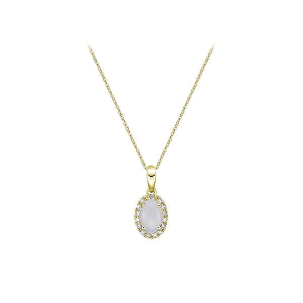 Genuine Opal and Diamond Cluster Pendant (38703)