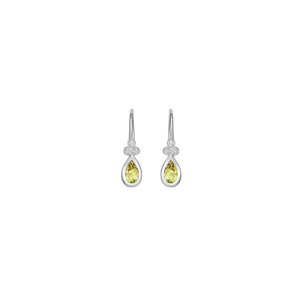 Genuine Citrine and Diamond Earrings (38713)