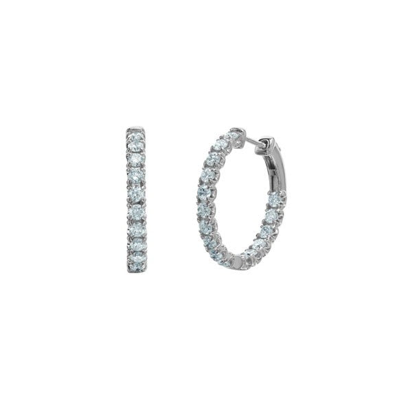 Diamond Inside-Outside Hoop Earrings - LG 1.00cttw (38748)