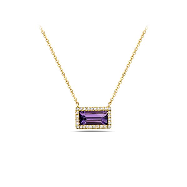 Genuine Amythest and Diamond Pendant (38771)