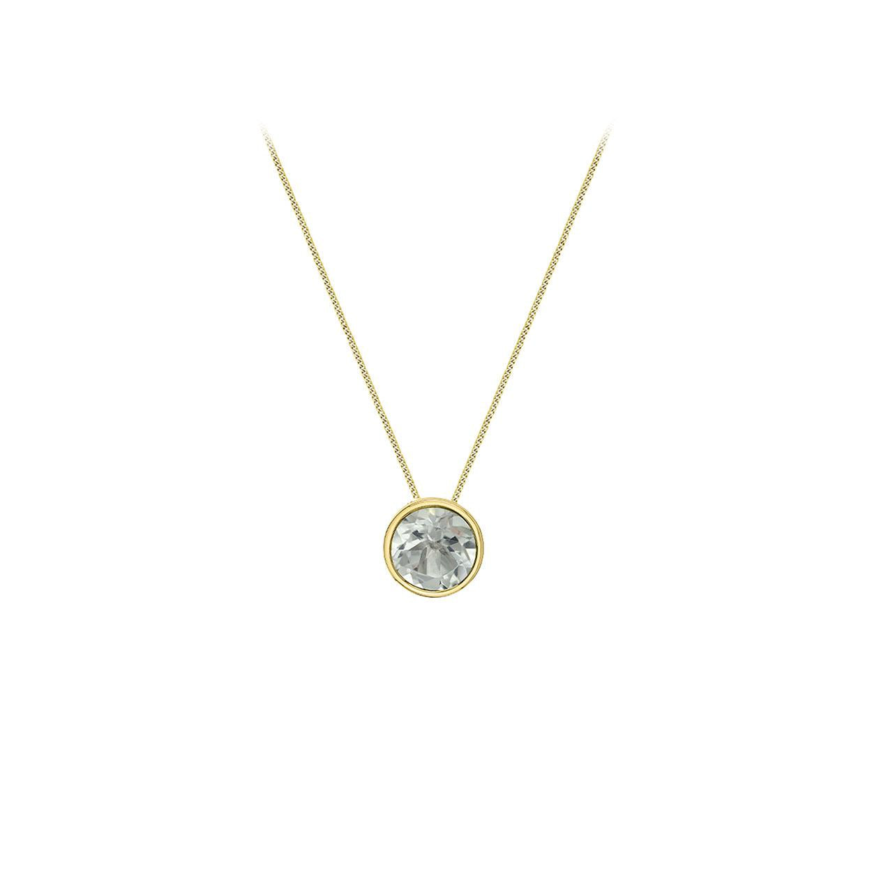 Genuine White Topaz Bezel Pendant (38801)