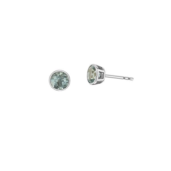 Genuine Aquamarine Birthstone Stud Earrings (38867)
