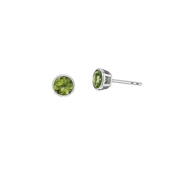 Genuine Peridot Birthstone Stud Earrings (38870)