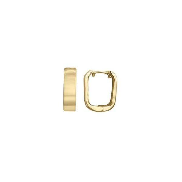 Gold Squared Huggie Earrings (38952)