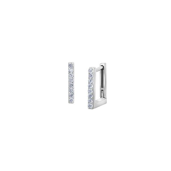 Diamond Squared Huggie Earrings .15ctTW (38964)