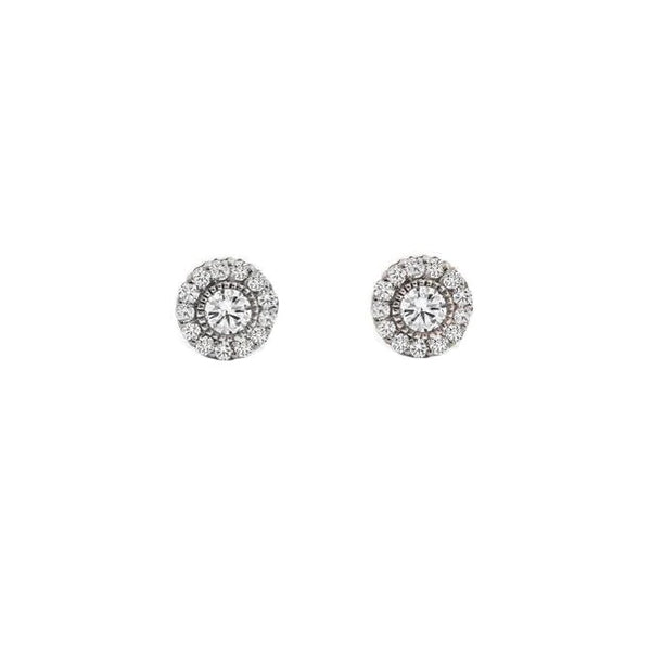 Diamond 'Canadian Rocks' Round Halo Cluster Earrings (36027)