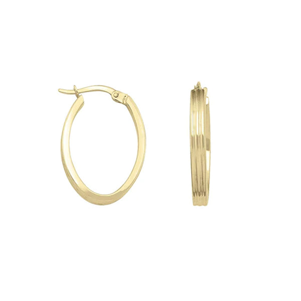 Gold Oval Hoop Earrings (31994)